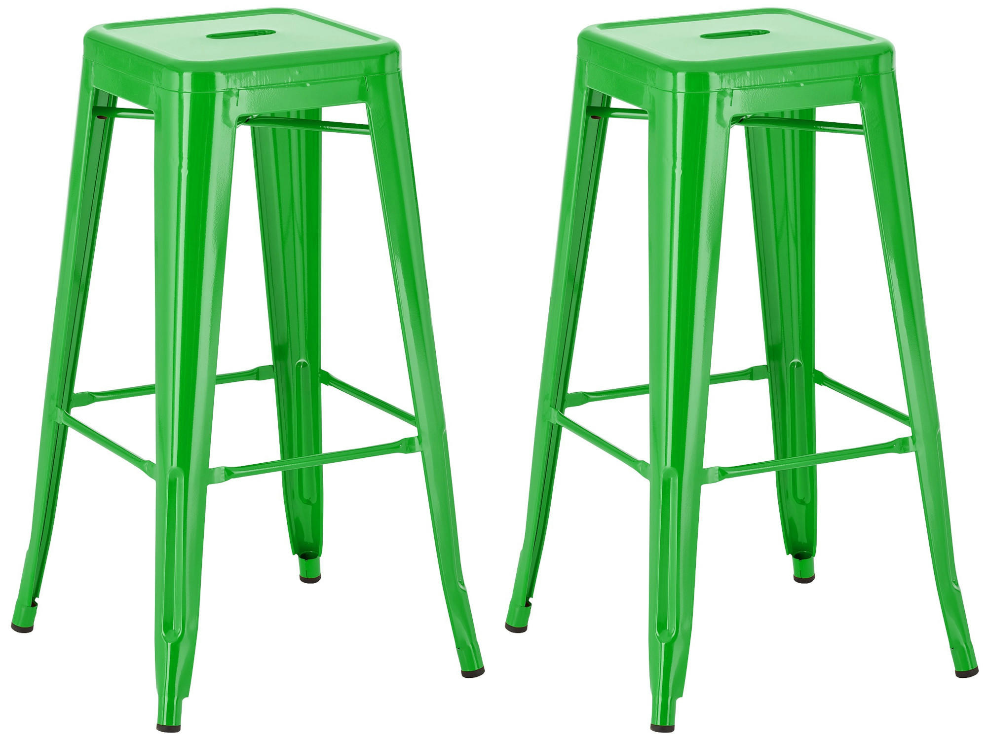 BARHOCKER 2er Set Metall grün - Grün, Metall (43/76/43cm) - CLP