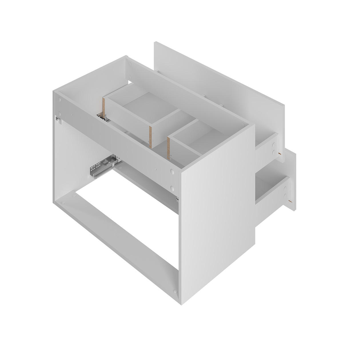 BADMÖBEL Aurora 2er-Set Weiß - Weiß, Holzwerkstoff (80.6/52.2/46.5cm) - Petits-meubles