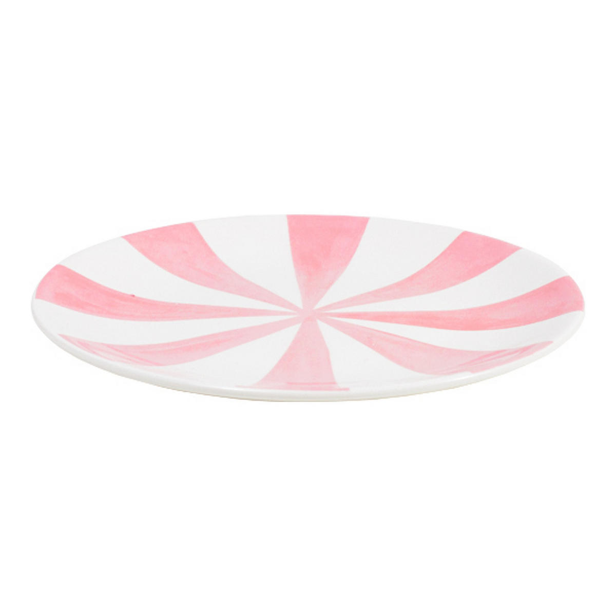 KUCHENTELLER Rosa Streifen in Rosa - 18cm - Multicolor, Keramik (18/18/2cm) - Blond Amsterdam