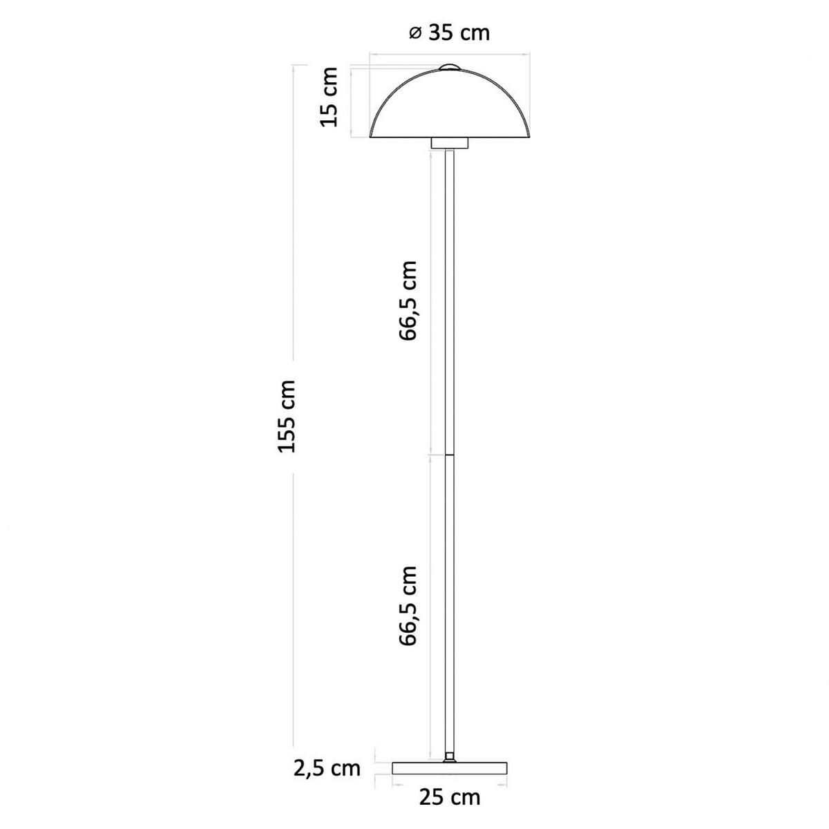 STEHLEUCHTE Melito, Schwarz und weiß, 155cm - Weiß, Glas (35/35/155cm) - KOSILUM