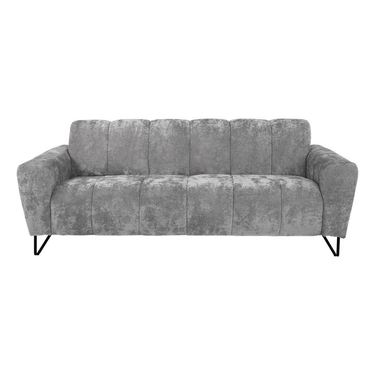 3-SITZER SOFA Volare mit Metallbeinen grau - Schwarz/Grau, Textil/Metall (220/83/98cm) - Beautysofa