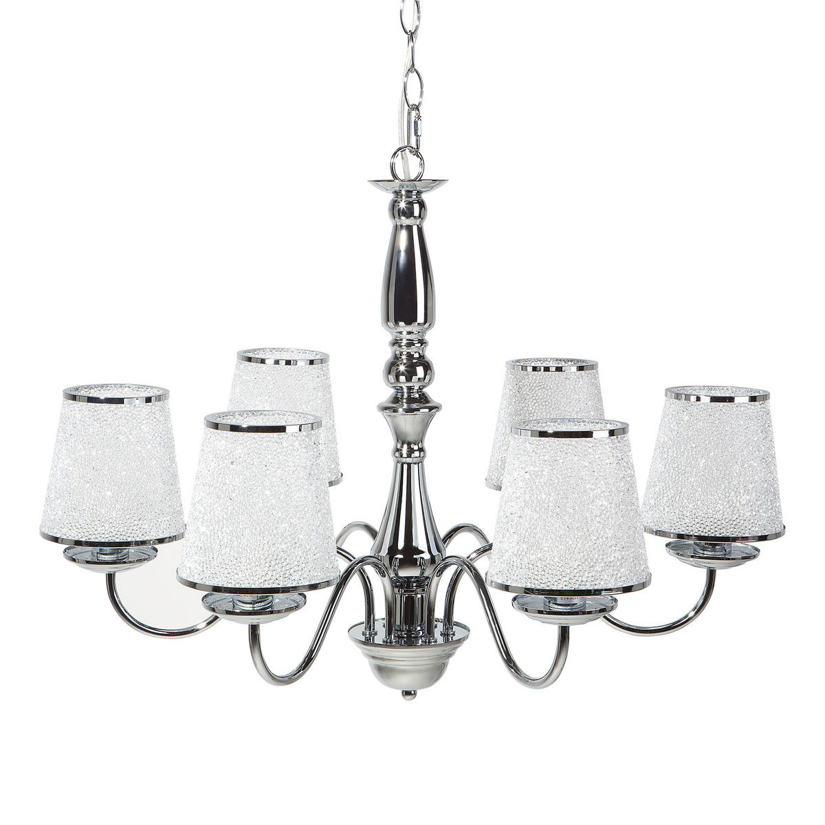 KRONLEUCHTER Bradano 65/65/127 cm - Silberfarben, Metall (65/65/127cm) - Beliani