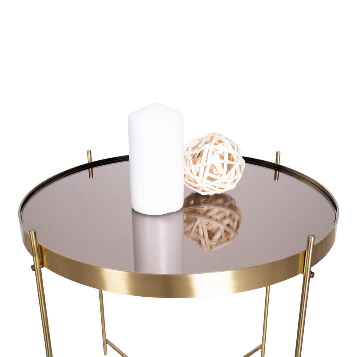 COUCHTISCH 48x48 cm messingfarben Stahl - Goldfarben, Holzwerkstoff (48/48/48cm) - ebuy24