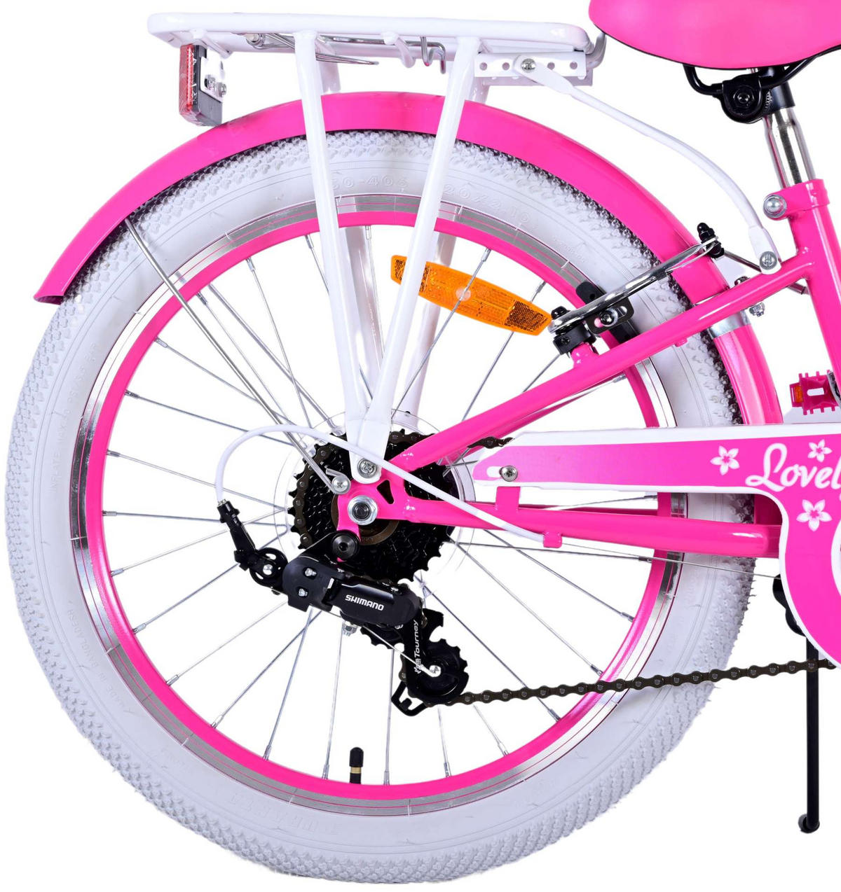 KINDERFAHRRAD Lovely - Mädchen - 20 Zoll - 2 Handbremsen - 7 Gänge - Rosa - Rosa, Metall (82cm) - TPFSports