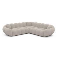 ECKSOFA Liva Sand Bouclé - Sandfarben, Textil (258/258cm) - VAROYAL