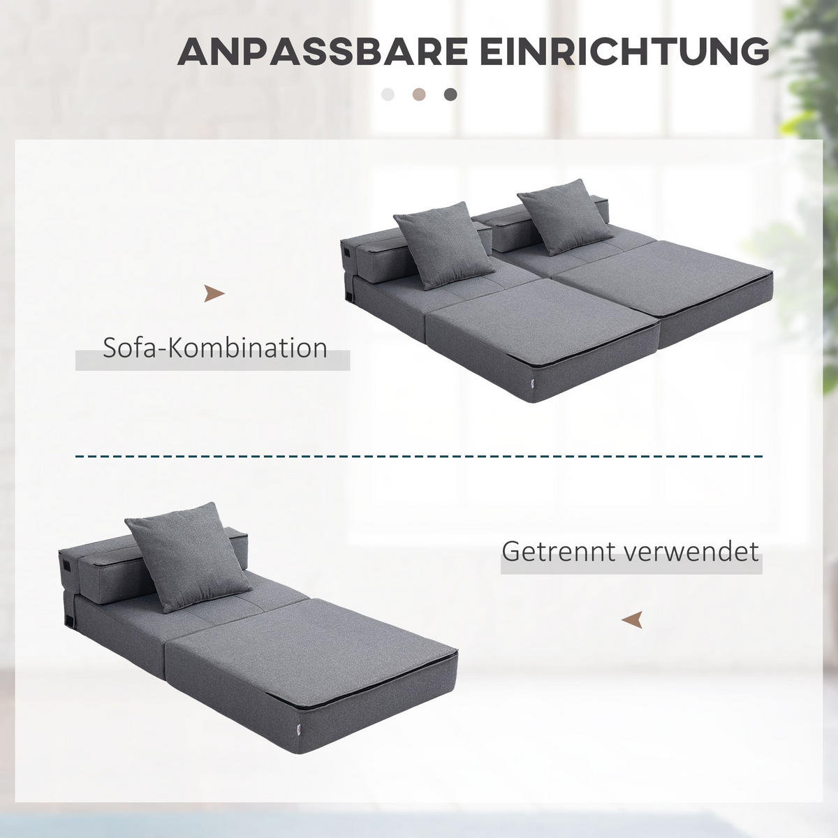 SCHLAFSESSEL, Polybaumwolle, Dunkelgrau - Dunkelgrau, Textil (70/61/70cm) - HOMCOM
