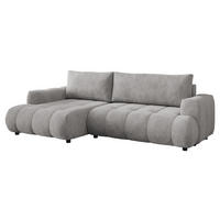 ECKSOFA Haiti, Seite: Links LC+2R - Hellgrau/Schwarz, Holz/Textil (276/156cm) - MIRJAN24