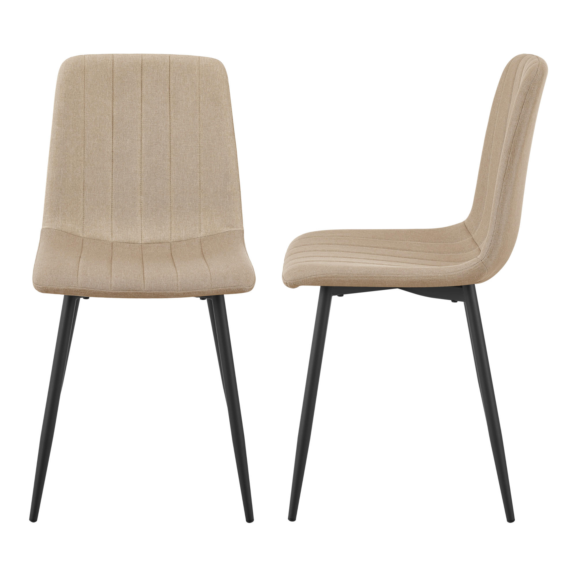 ESSZIMMERSTUHL-SET 2 TLG. Elsern - Braun, Metall (43/89/51cm) - [en.casa]