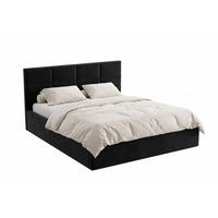 POLSTERBETT Gobi Schwarz 140x200 cm, mit Bettkasten und gestepptem Kopfteil - Schwarz, Holzwerkstoff/Textil (140/200cm) - Bettso