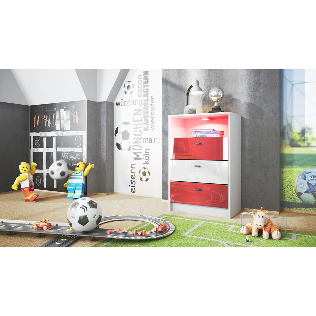 Thumbnail - Vladon Kommode, Weiß, Holzwerkstoff, 56x86x36 cm, Wohnzimmer, Kommoden & Sideboards, Kommoden