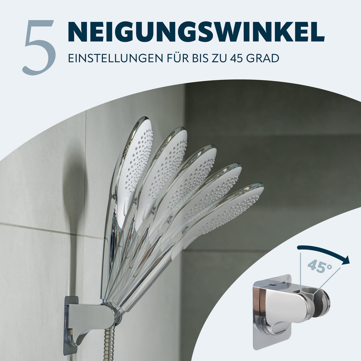 HANDBRAUSE, inkl. Schlauch und Halter, Strahlscheibe weiß - Weiß, Kunststoff (3cm) - eluno
