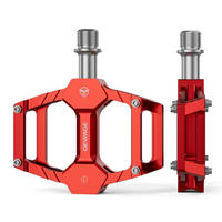 FAHRRAD Pedale Set CNC-Alu mit CR-MO Achse Rot - Rot, Metall (8/1.5/9.8cm)
