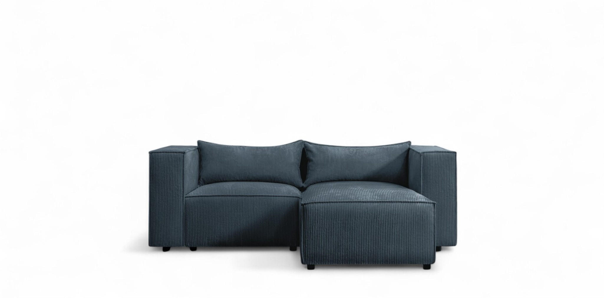 ECKSOFA Nevio Xs - Blau, Holzwerkstoff/Textil (210/185cm) - Fun Möbel
