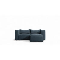 ECKSOFA Nevio Xs - Blau, Holzwerkstoff/Textil (210/185cm) - Fun Möbel