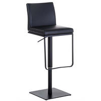 BARHOCKER Panama 86x42x44 cm schwarz - Schwarz, Leder (42/86/44cm) - furnicato