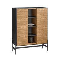 HIGHBOARD Schwarz-Natur - Schwarz/Naturfarben, Holzwerkstoff/Metall (92/119/40cm) - SoBuy