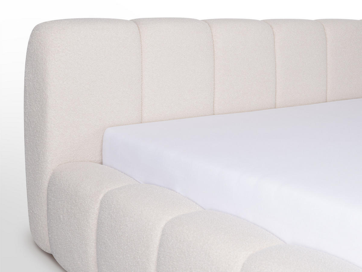 POLSTERBETT Ariana Hellbeige 180/200 cm Boucle mit Bettkasten - Beige, Holz/Textil (180/200cm) - wonello