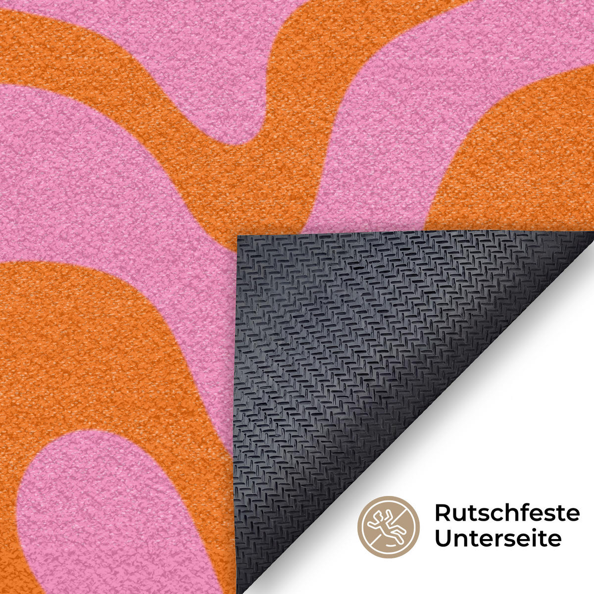 ROHOŽKA Vzor - Ružová - Oranžová - Abstraktné - Moderné 150x90 cm - pink, plast (150/90cm) - MuchoWow