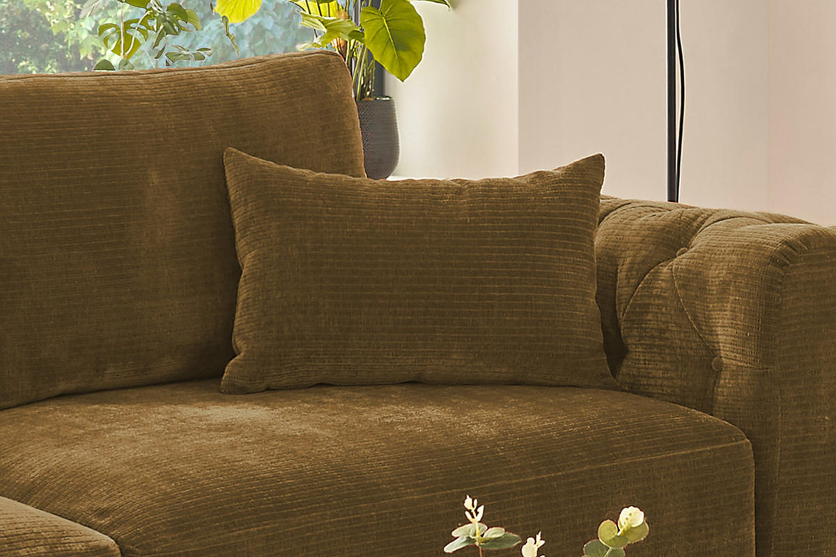 SPITZKISSEN RECHTECKIG SEPHI Cord - Braun, Textil (60/60cm) - KAWOLA