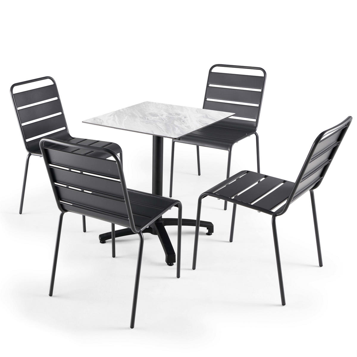 TISCHPLATTE 60 x 60 cm, Marmor - Ecru, Kunststoff (60/60/1.25cm) - Oviala