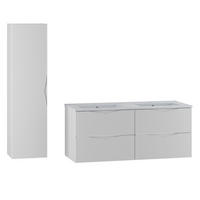 BADMÖBEL Tao 2er-Set Weiß - Weiß, Holzwerkstoff (120/50/45.8cm) - Petits-meubles