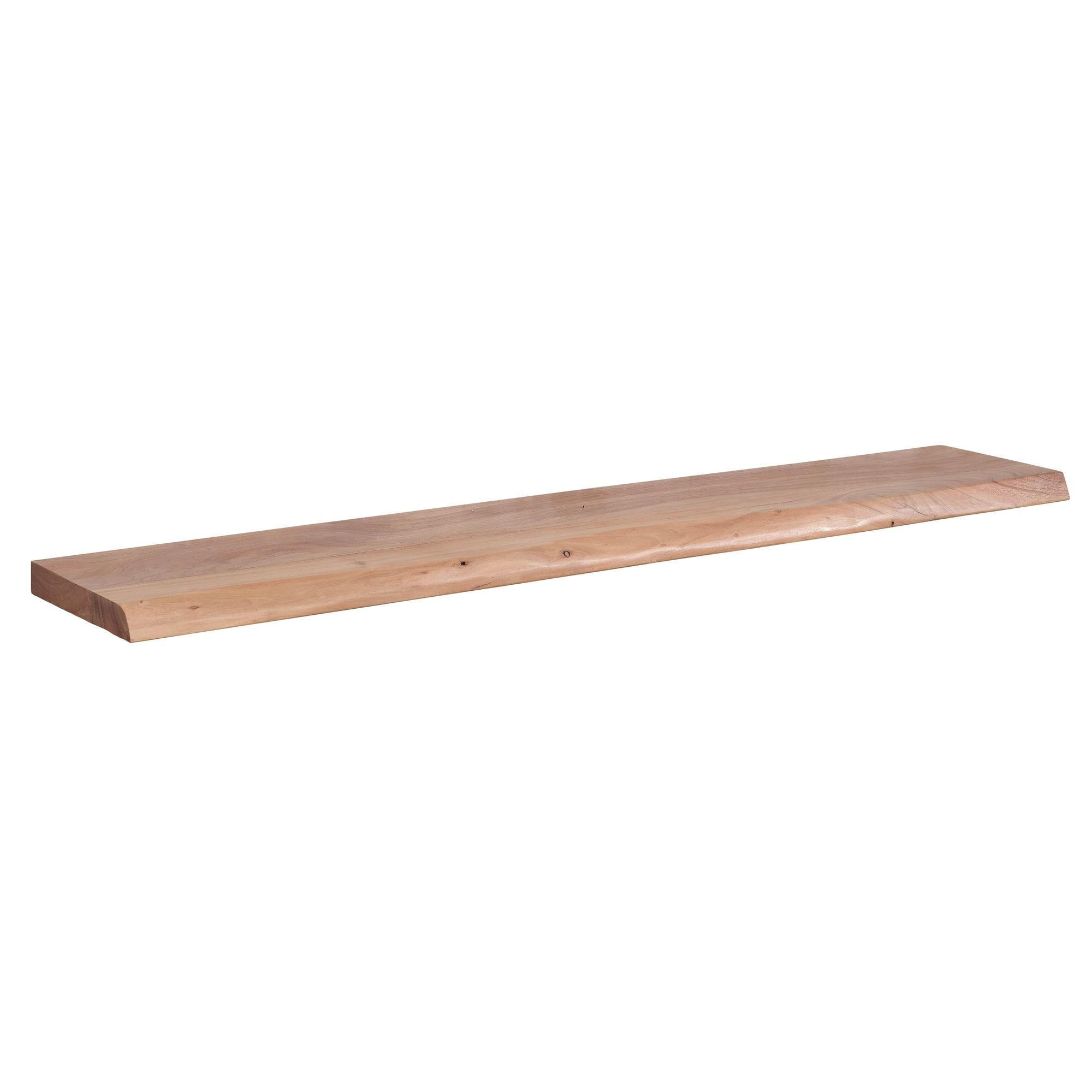SCHWEBEREGAL DRITAN Akazie Wandboard - Braun, Holz (140/4/26cm) - tinkaro