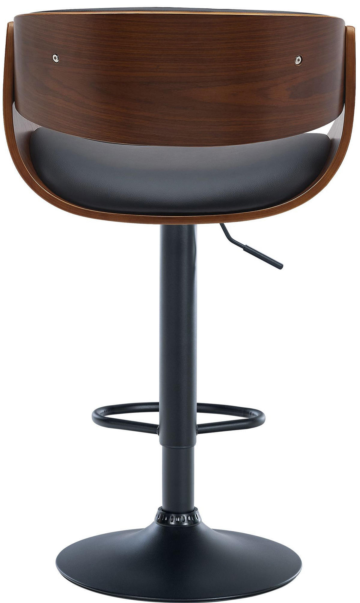 BARHOCKER 2er Set Lederlook walnuss/schwarz - Walnussfarben/Schwarz, Textil (52/87/52cm) - CLP