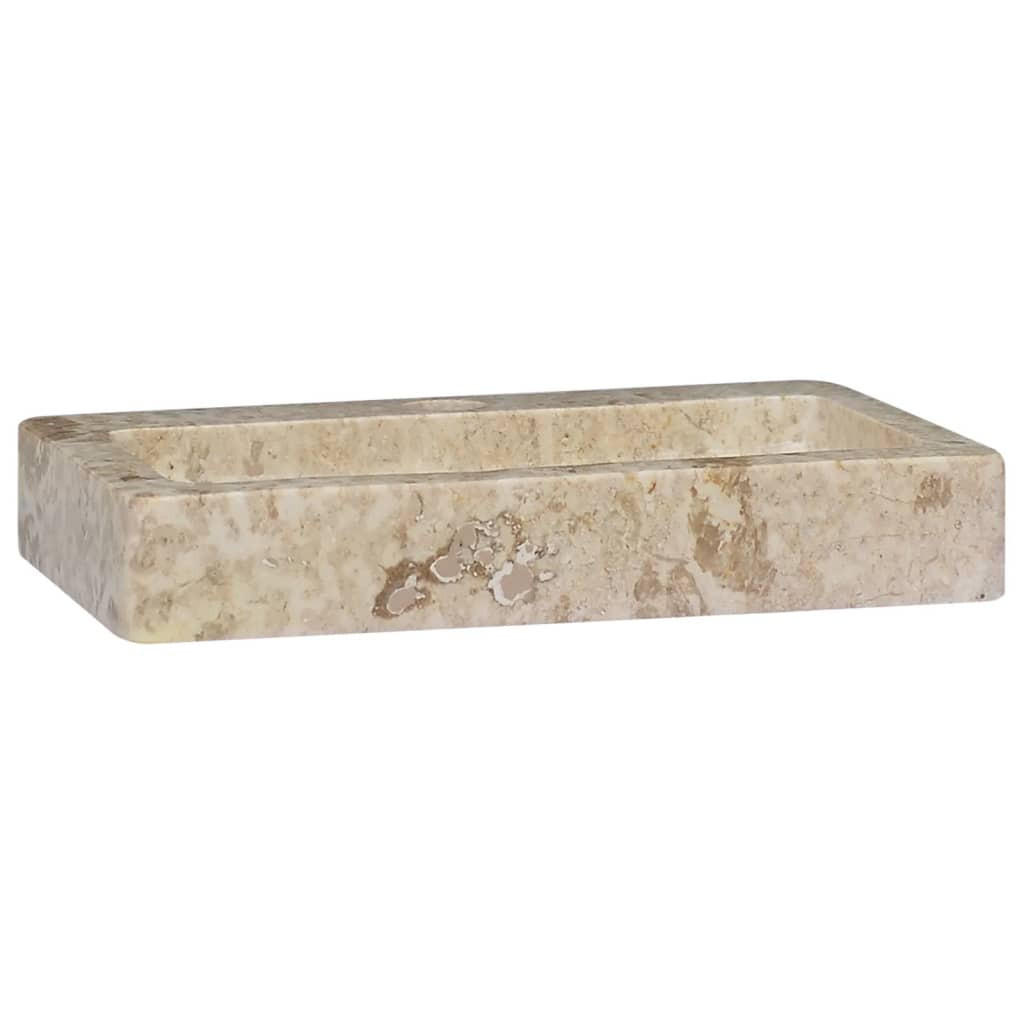 Thumbnail - Nettlife Waschbecken, Creme, Stein, 38x6.5x24 cm, Badezimmer, Waschbecken & Armaturen, Waschbecken