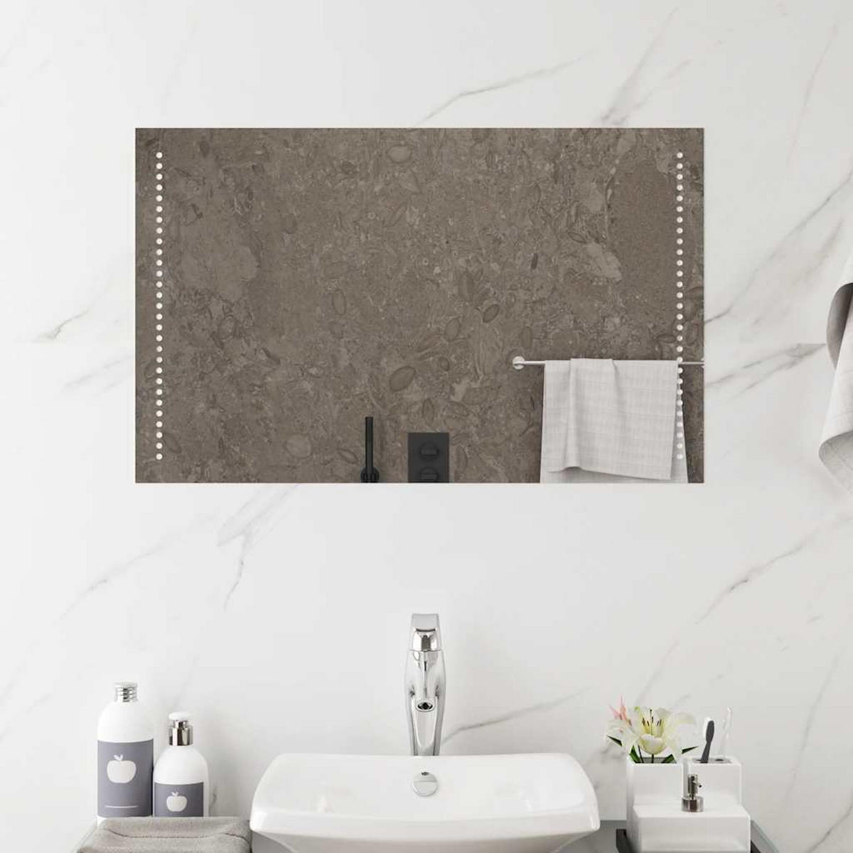 LED-BADSPIEGEL 80x50 cm - Transparent, Glas (50/50/80cm) - furnicato
