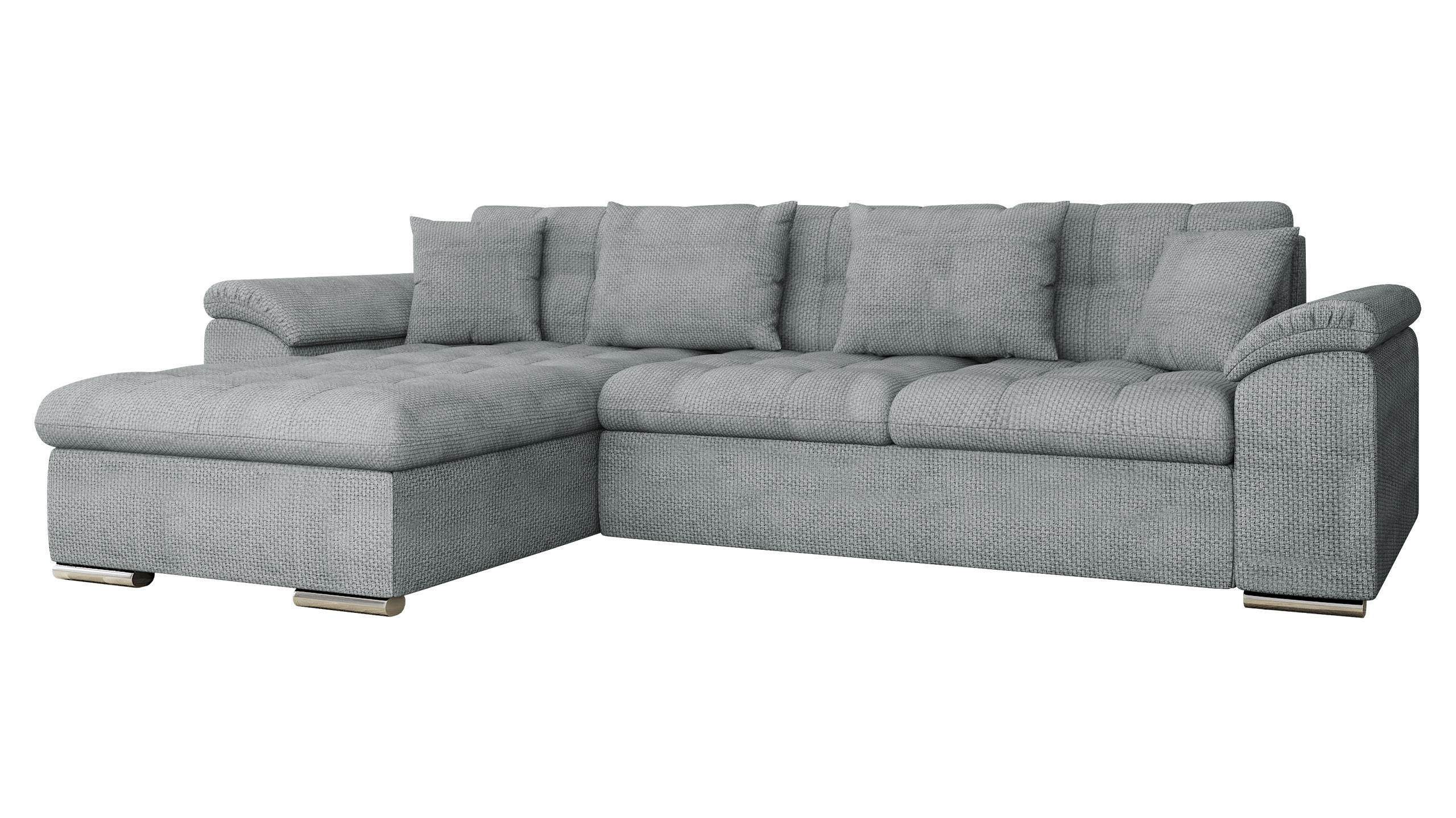 ECKSOFA Diana, Seite: Links - Chromfarben, Holz/Textil (280/160cm) - MIRJAN24
