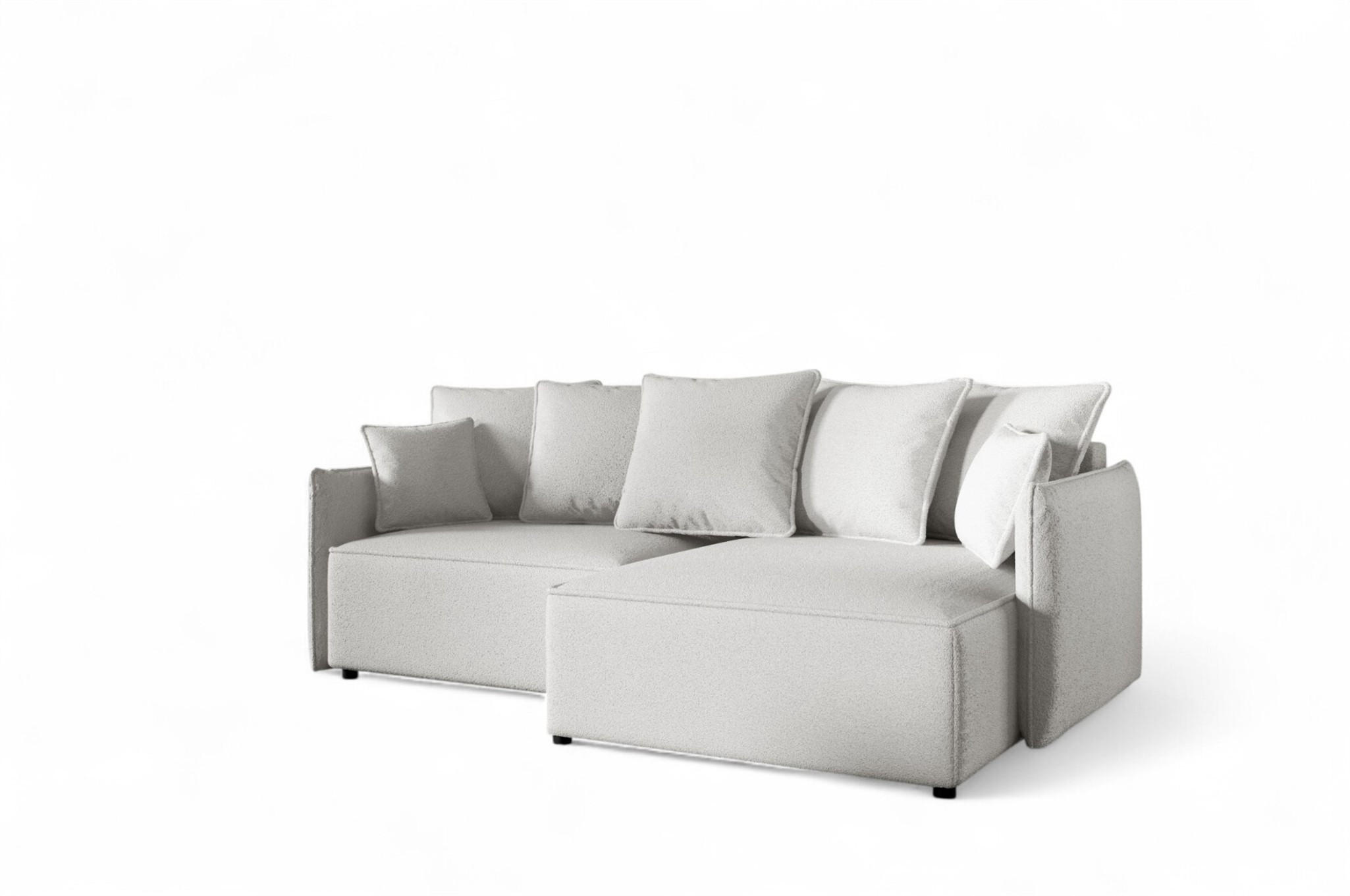 ECKSOFA Minea Mit Schlaffunktion - Creme, Holzwerkstoff/Textil (221/153cm) - Fun Möbel