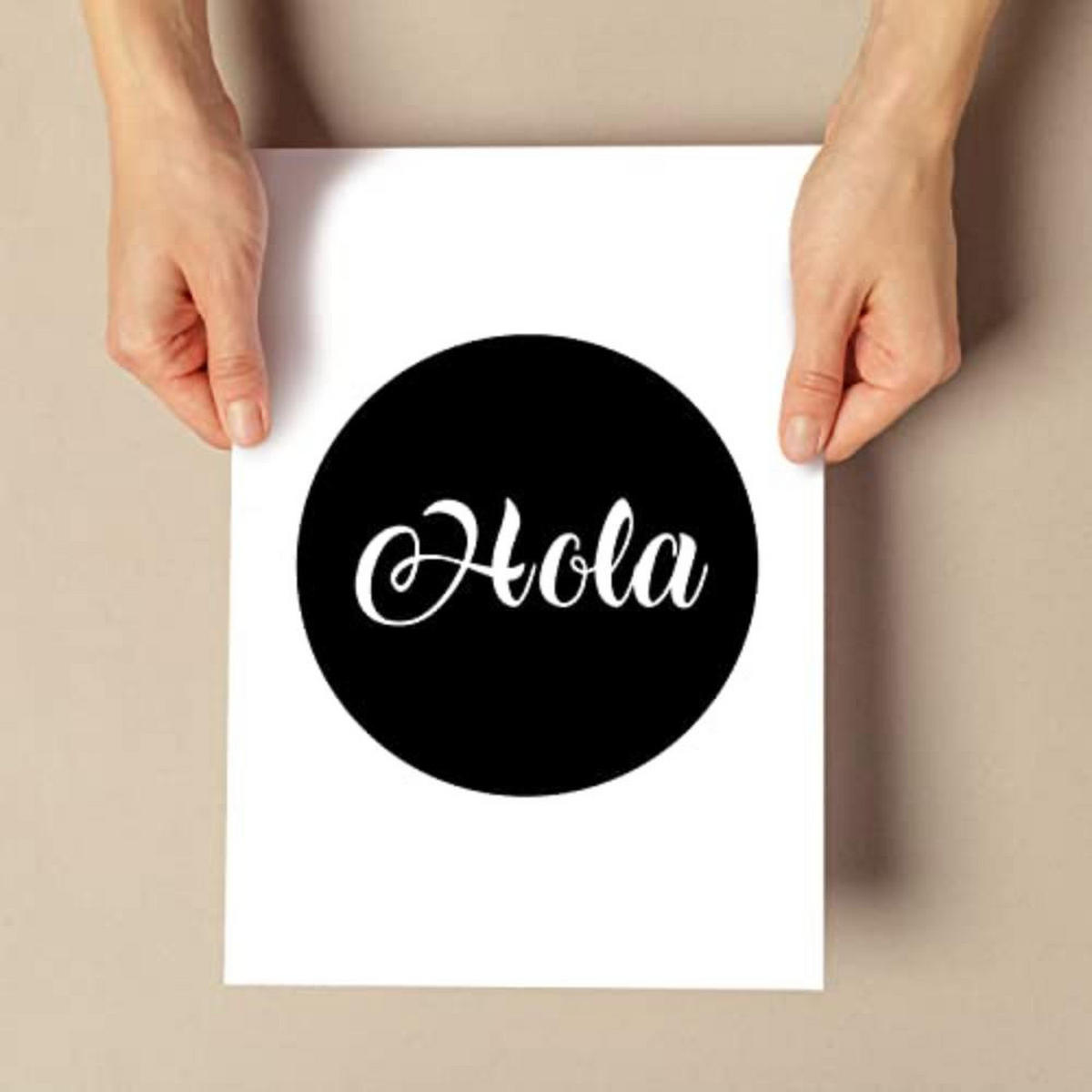 POSTER Set mit 4 Hallo TypografieStil A4 Rahmenlos - Klar, Papier (29.7/3cm) - Nacnic