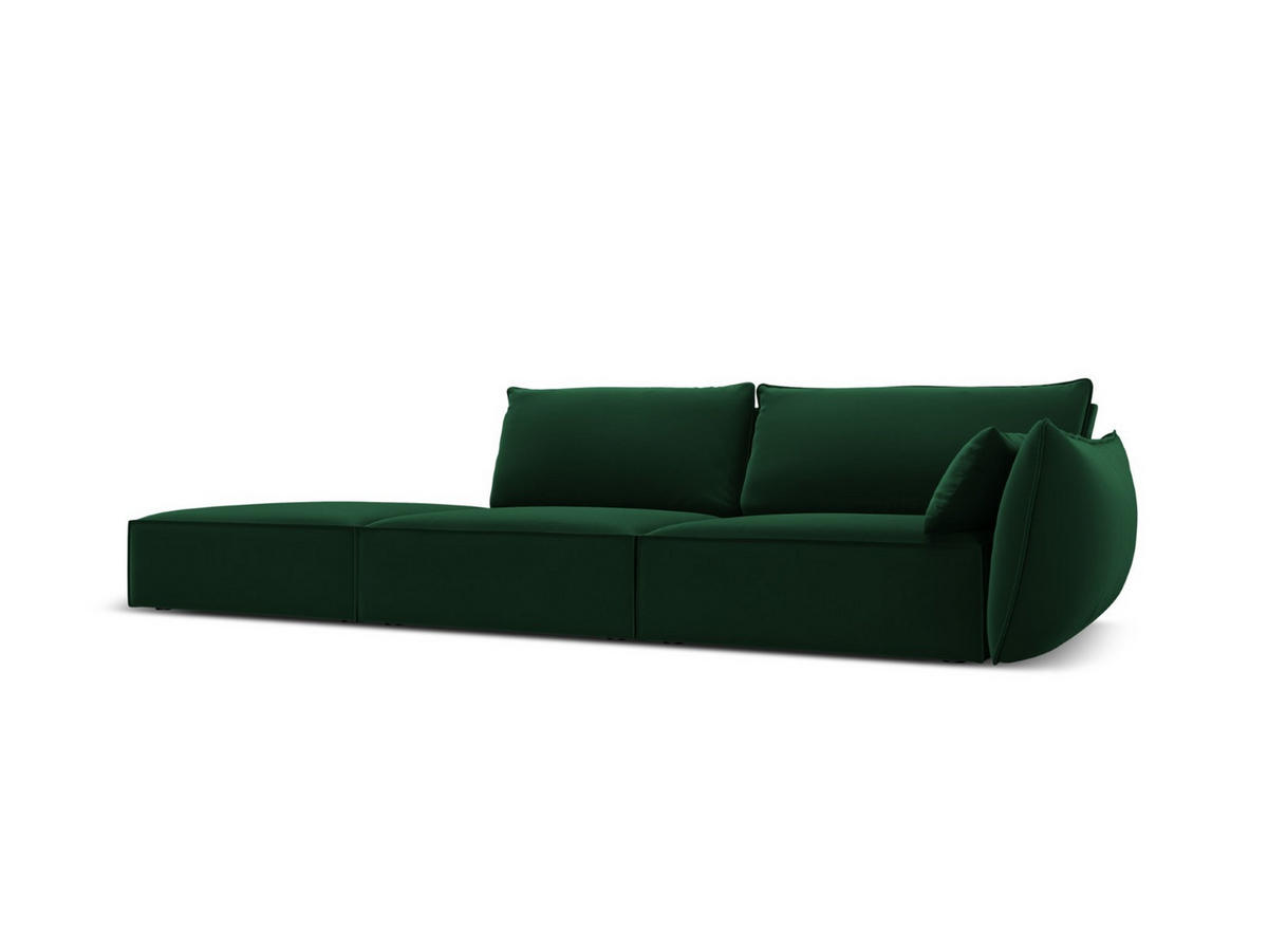 LINKES-SOFA Kaelle aus Samt flaschengrün 4 Sitzplätze - Grün, Textil (110/85/264cm) - Micadoni