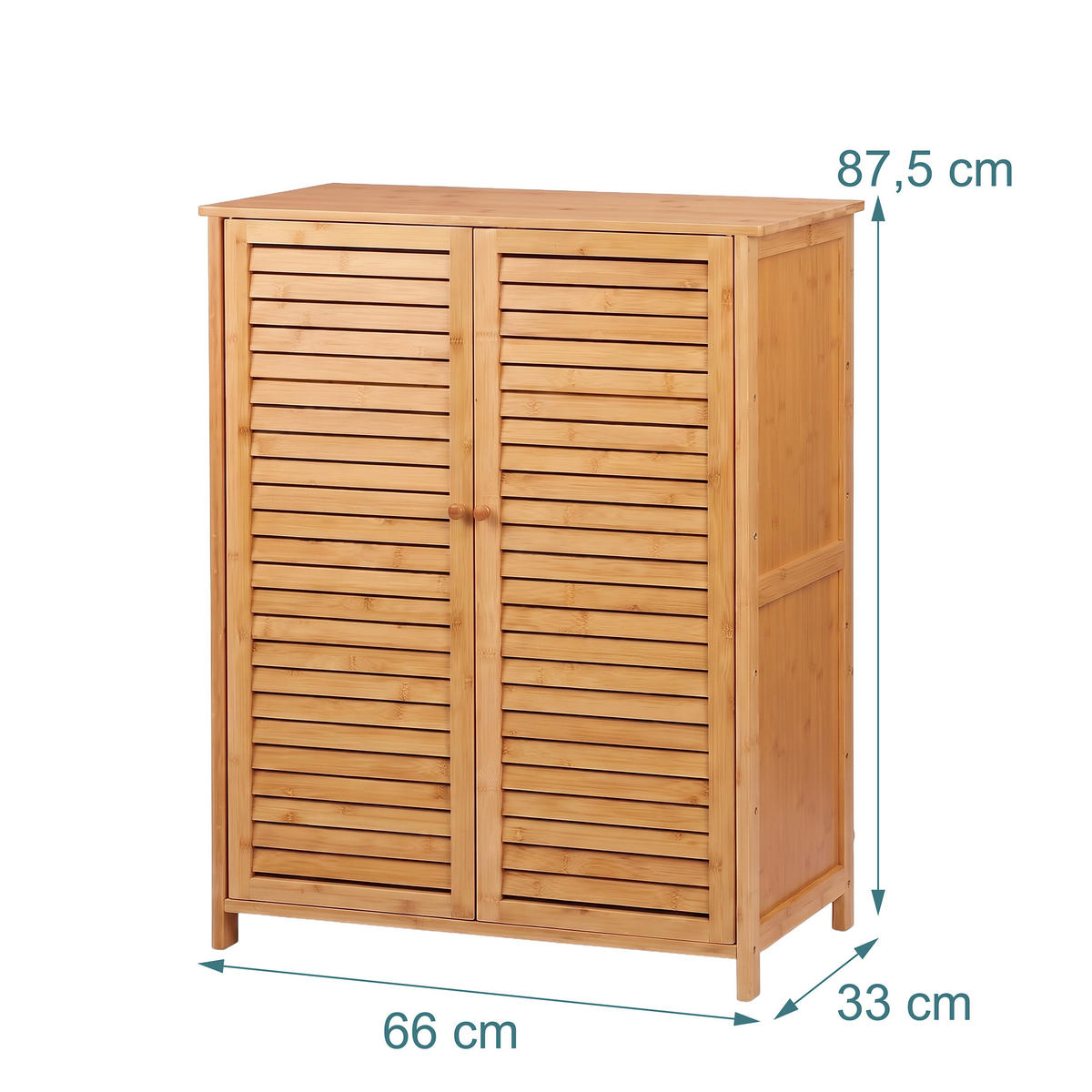 BOTNÍK Prírodná bambus 5 priehradiek 87,5x66x33 cm - svetlohnedá, drevo (66/87.5/33cm) - Relaxdays