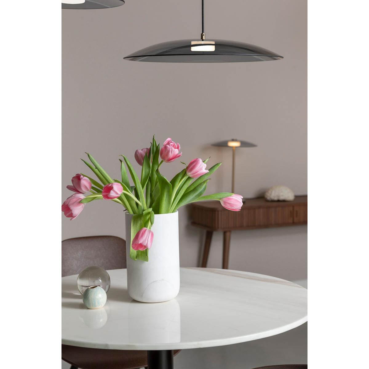 VASE Fajen Weiß - Weiß, Stein (25cm) - Zuiver
