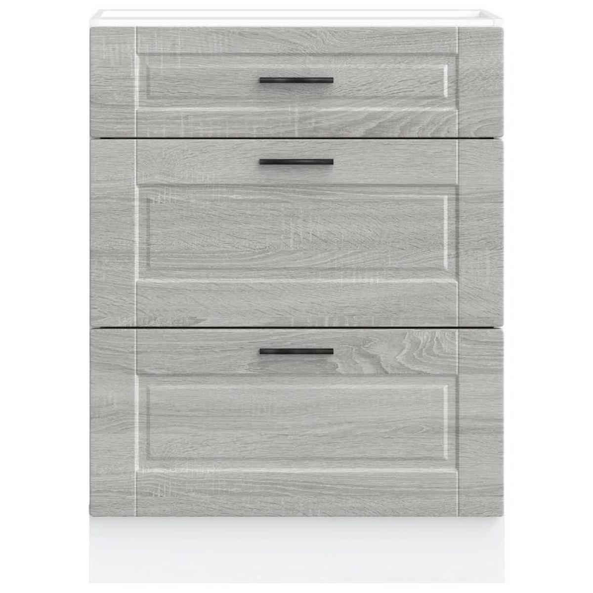 KÜCHENUNTERSCHRANK Samu Grau Sonoma 60x46x81,5 cm - Grau, Holz (60/81.5/46cm) - DELUKE
