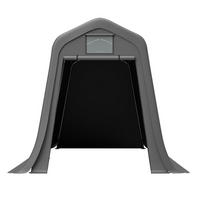 GERÄTEHAUS 366/213/255 cm Grau mit Rollos - Grau, Metall (366/225/213cm) - Oxeza