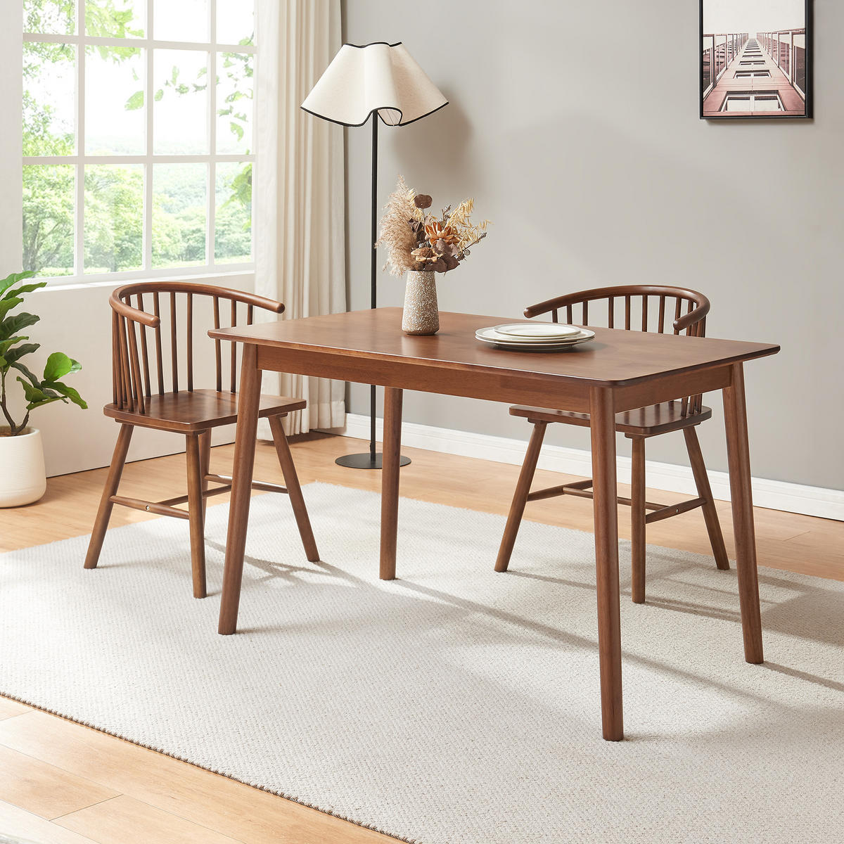 ESSTISCH Klijori - Walnussfarben, Holz (70/120/73.5cm) - [en.casa]