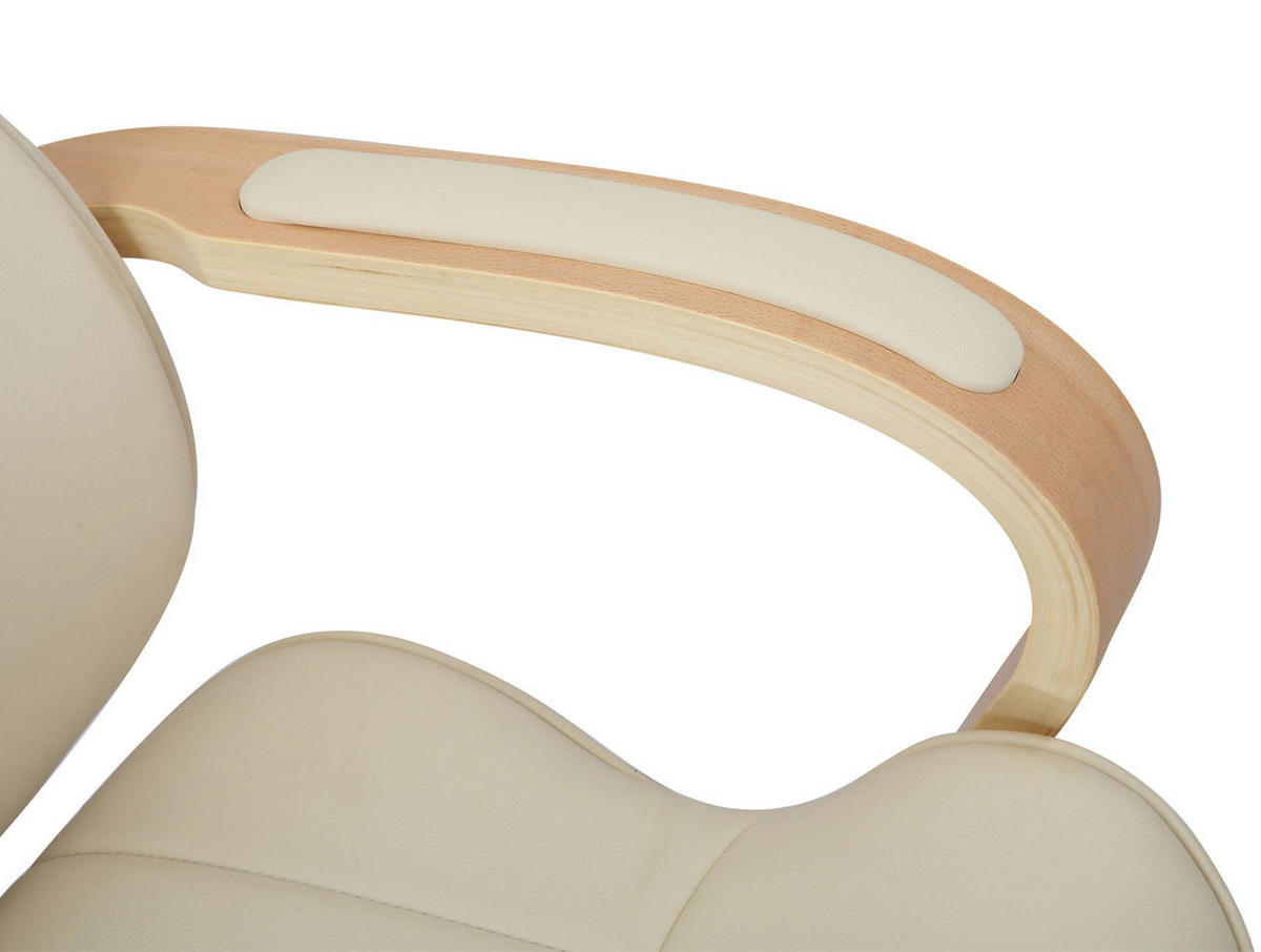 BÜROSTUHL Mellow, Kunstleder Natura/Creme - Creme, Textil/Metall (64/132/65cm) - TPFLiving