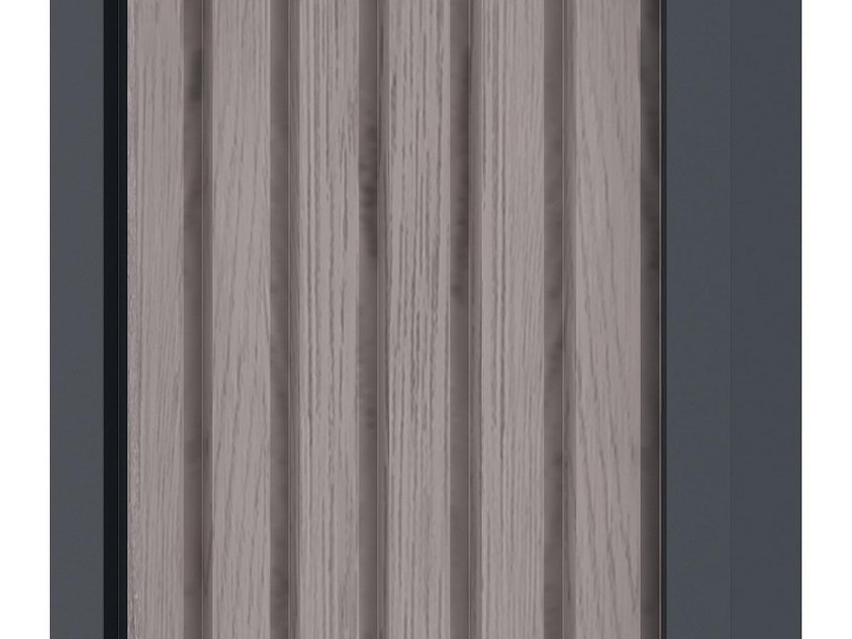 KAMINHOLZREGAL - 230 cm x 75 cm - metall - anthrazitgrau, naturfarben dunkel Winwood - Anthrazit, Metall (230/190/75cm) - Vente-Unique