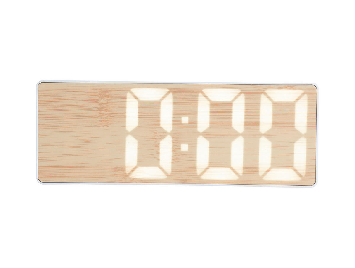 WECKER Bondone Flat LED - Weiß - 16/6 cm - Weiß, Kunststoff (16/6/16cm) - Karlsson