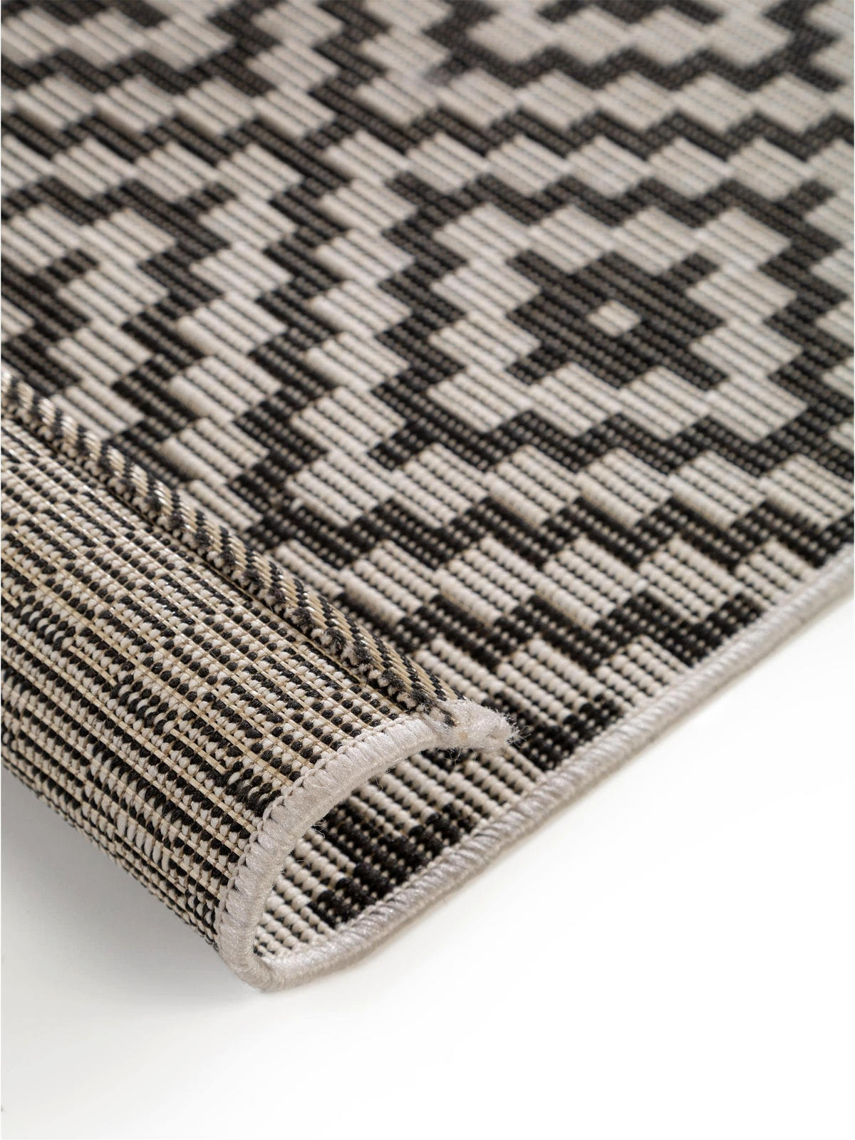 OUTDOORTEPPICH Metro Schwarz/Weiß 80x200 cm - Schwarz, Textil (80/200cm) - benuta Nest