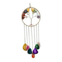 WINDSPIEL Lebensbaum 7 Chakra Achat Scheiben Regenbogen - Multicolor, Stein (16/16/55cm)