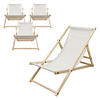 LIEGESTUHL 4er Set Beige - Beige, Holz (52/83/117cm) - ECD-Germany