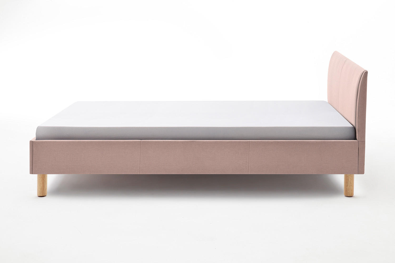 POLSTERBETT LEO Pink Eiche - Pink, Textil (120/200cm) - KAWOLA
