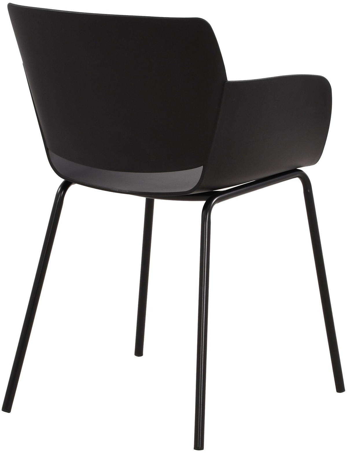 STUHL Kunststoff Schwarz - Schwarz, Kunststoff/Metall (58/80/54cm) - CLP