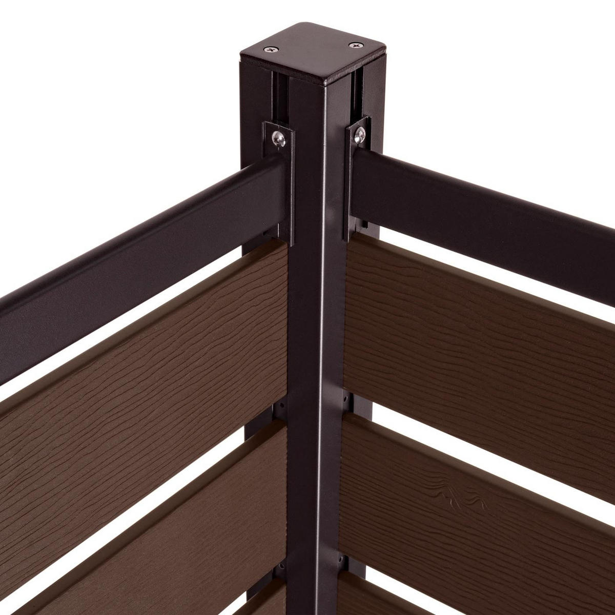 MÜLLTONNEN-ZAUN Alu 130x100x6cm Erweiterung Braun - Braun, Metall (100/130/6cm) - PROREGAL