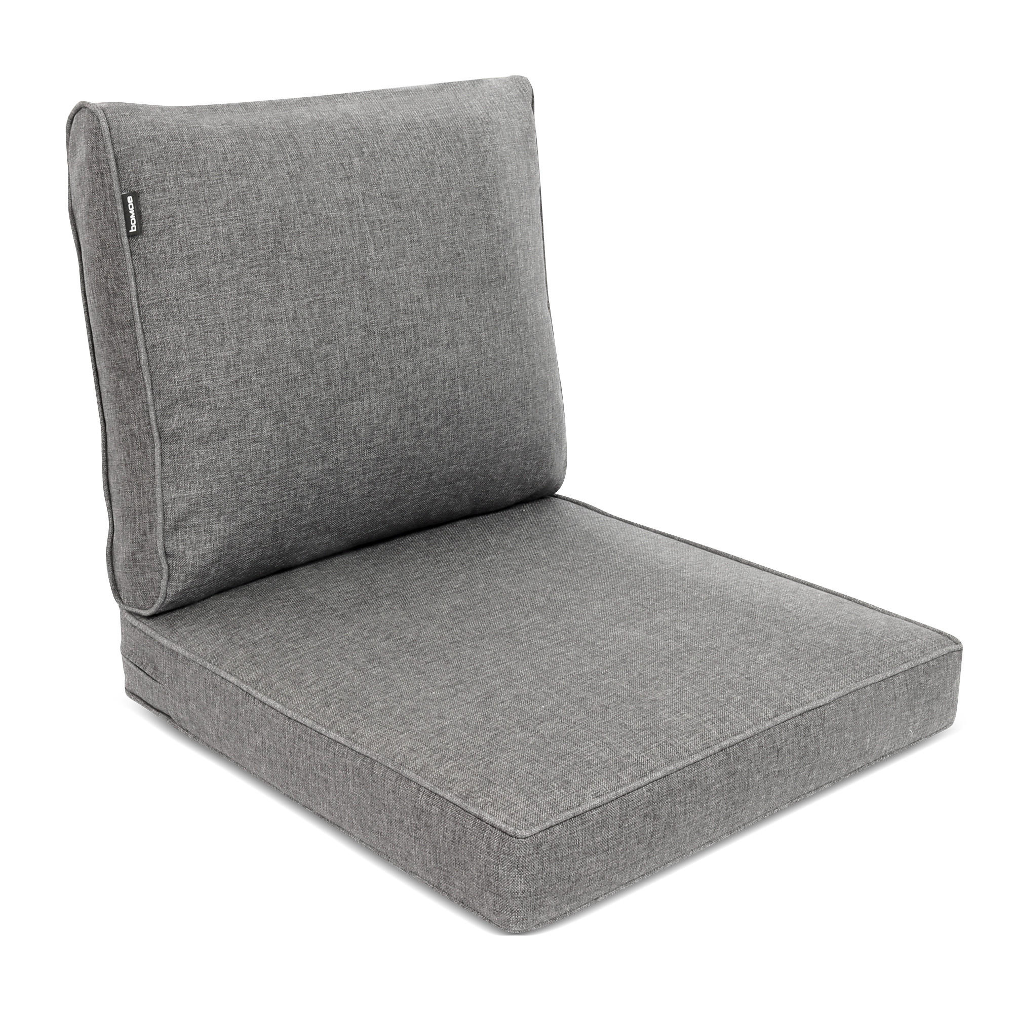 LOUNGEKISSEN Ilano Outdoor Sitz 60x60x8cm mit Rücken 60x40x15cm Hellgrau (2tlg) - Hellgrau, Textil (60/60cm) - BoMoe