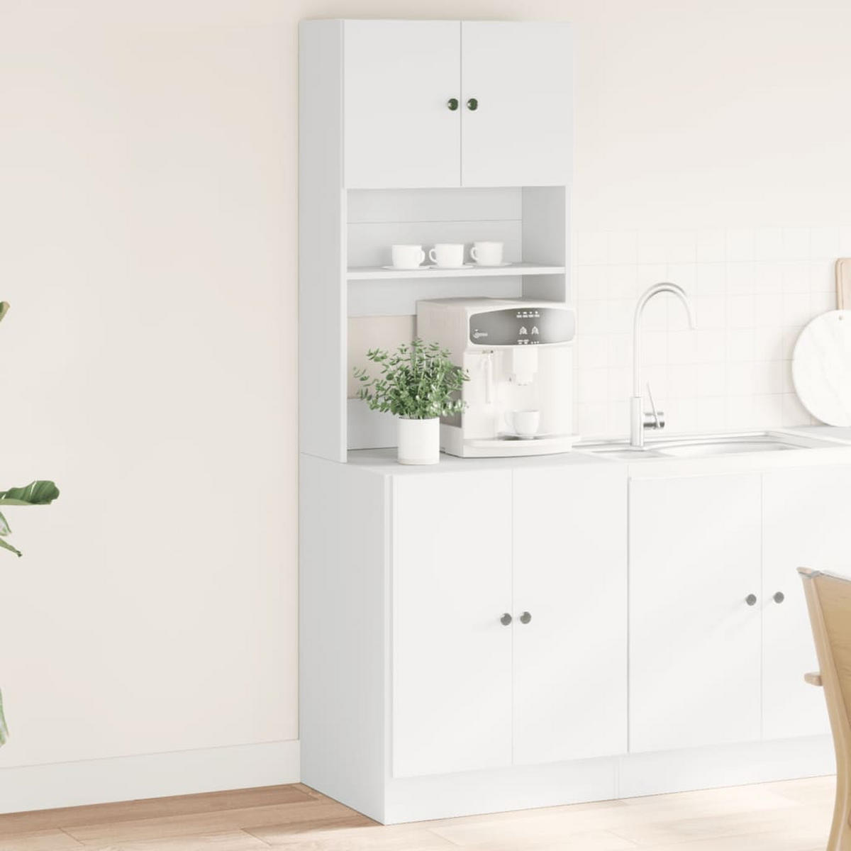 KÜCHENSCHRANK Weiss 60/50/180 Cm Holzwerkstoff - Weiß, Holzwerkstoff (50/180/60cm) - vidaXL