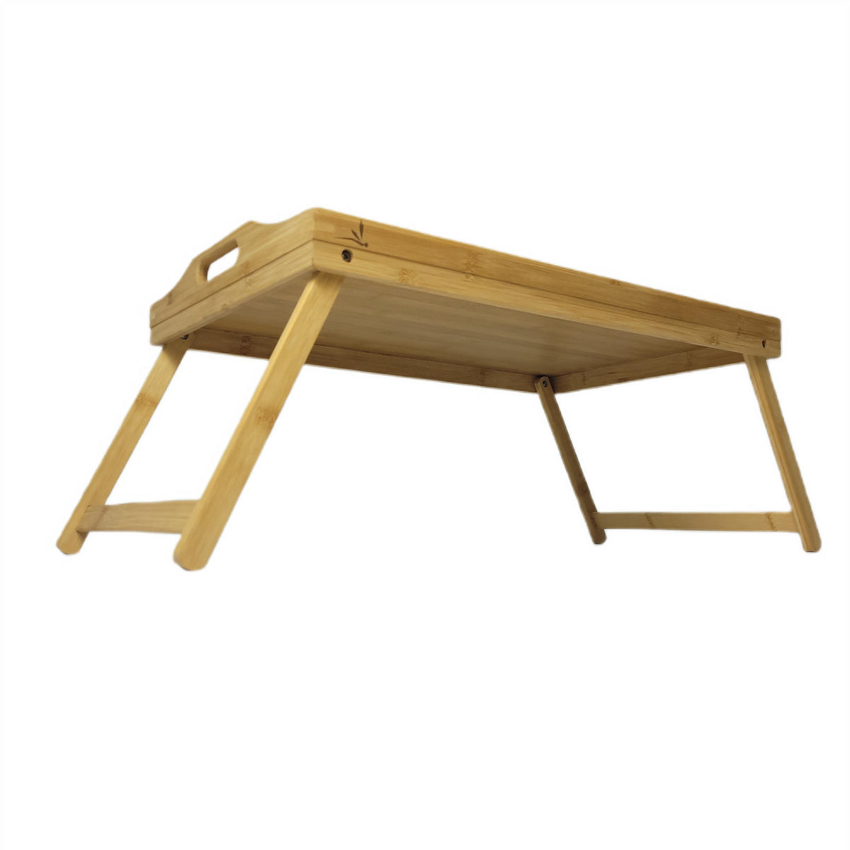 FRÜHSTÜCKSTABLETT Bambus Naturfarben klappbare Beine 66x31x22 cm - Naturfarben, Holz (50/5.8/31cm) - Begryf